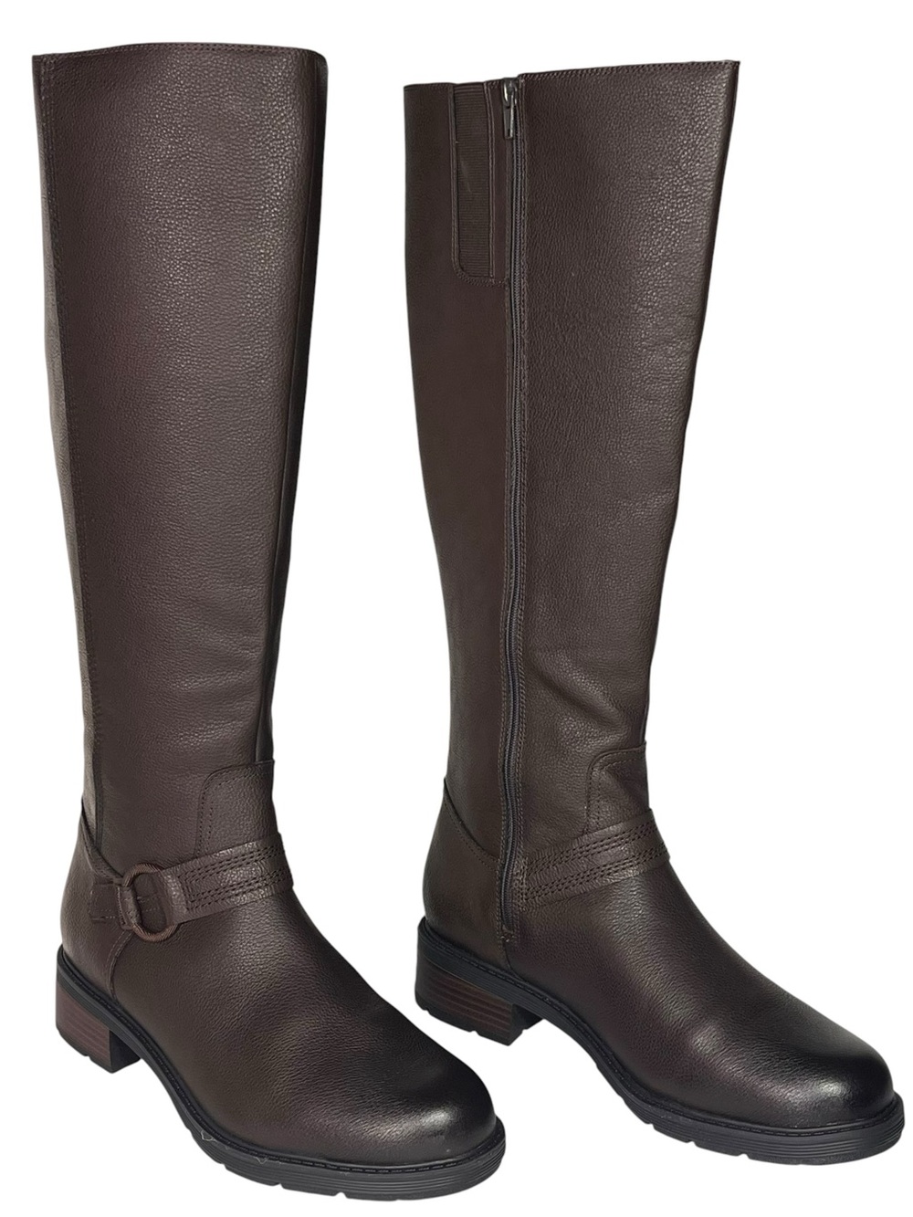 Clarks
Hearth Rae Harness Buckled Strap Knee-High Leather Riding Boots